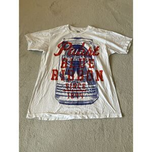 Pabst Blue Ribbon Mens Large Tee Shirt White‎